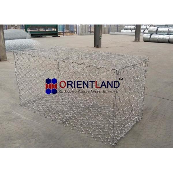 Civil Engineering Woven Mesh Gabion Wall Baskets Hexagonal Hole Shape Flood