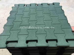 Cheap Driveway Rubber Patio Pavers / Anti - Slip Recycled Rubber Flooring Thickness 15-100mm wholesale