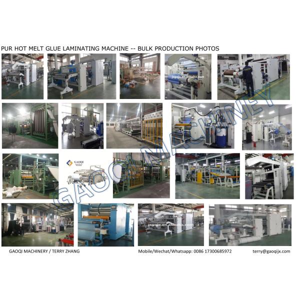 GAOQI 3600 Wide Fabric PUR Hot Melt Glue Laminating Machine with 180 kg/h Melt Speed