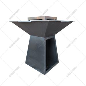Bbq Rusty Corten Steel Fire Pits With Log Store BBQ Gas Grill Outdoor BBQ Grill