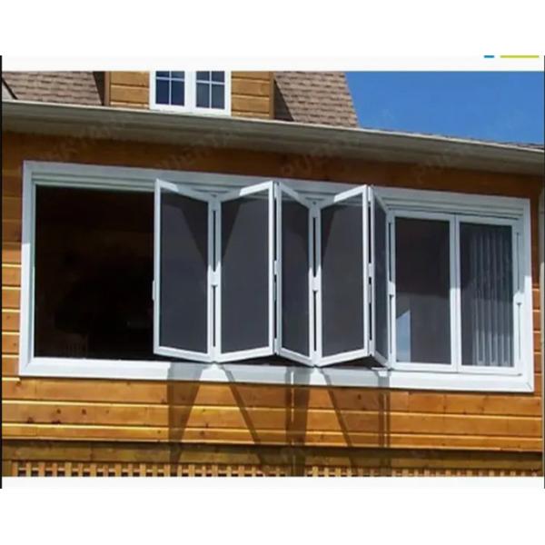 Windproof Aluminum Double Glass Bifold Windows for Kitchen