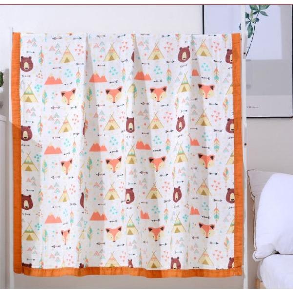 Patterned 40S Kids Swaddle Gauze Fabric Non Irritating Biodegradable