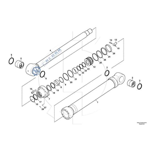 VOE14729320 Sealing Kit EC EC950E Excavator Hydraulic Arm Cylinder Repair Kit Service Parts