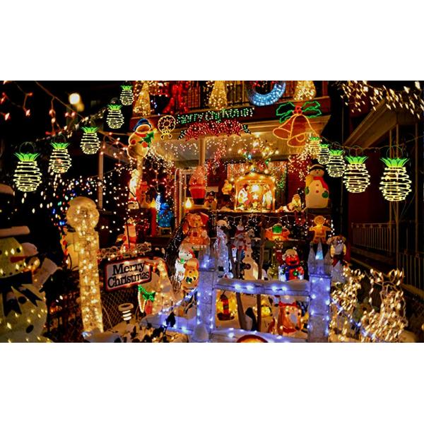 Garden Waterproof Solar Powered Pineapple Lights 12000lm FCC Certification