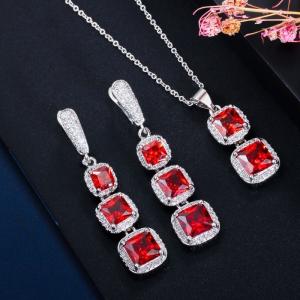 China Jewelry Set for Wedding Party Crystal CZ Zircon Ring Earrings Bracelets Necklace Jewelry Set on sale