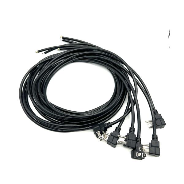 Nema 5-15P 18/16AWG Wire Gauge Angle Plug American Power Cord Stripped End Jacket Color Black/Customized