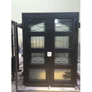 Cheap Copper Finished Square Top Wrought Iron Double Door wholesale
