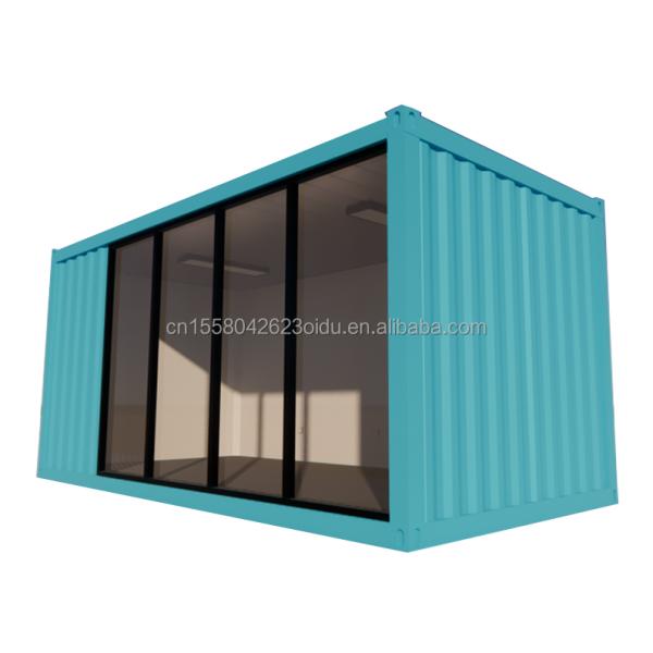 Outdoor 20ft Prefabricated Steel Structure Home House Container Flat Pack Houses Made of 50/75/100mm Wave Sandwich Panel