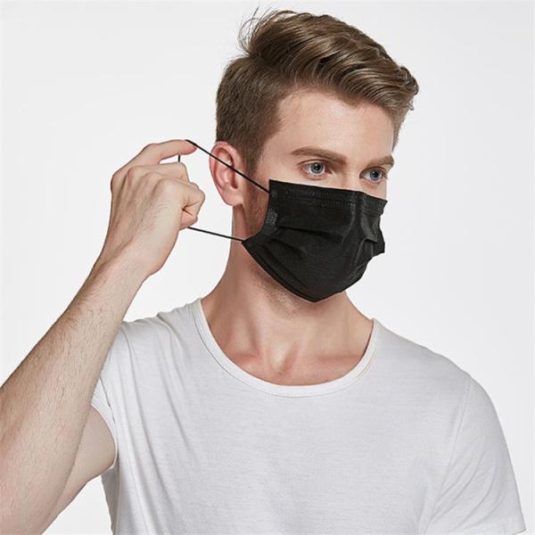 S&J Outdoor Face Mouth Mask Colorful Wholesale Ear-loop Disposable 4 ply Black Mask