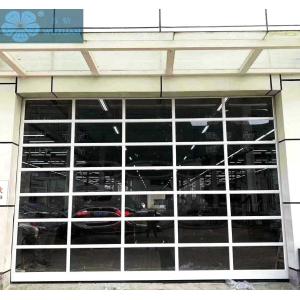 China Sliding 50mm 5000mm Height Glass Panel Garage Doors on sale