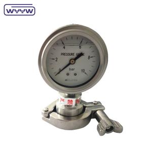 China Heavy Duty Sanitary Diaphragm Pressure Gauge SS316 Clamp Type on sale