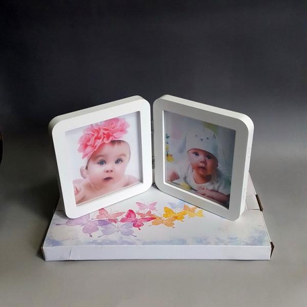 Wood Material Custom Photo Frame 12 Month Baby Handprint And Footprint Kit