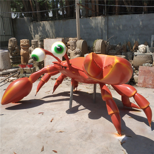 Iron Decorative Metal Sculpture Wall Mounted Giant Crab Statue For Restaurant