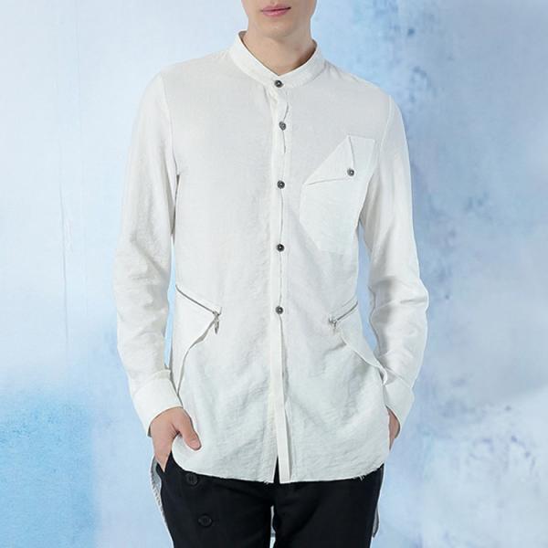 Quality Blank High End Mens Fashion Casual Shirts Full Sleeve Polyester / Cotton Material for sale
