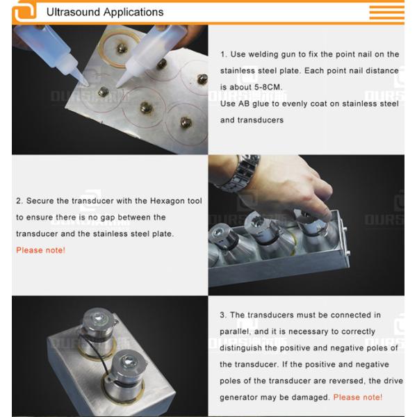 Piezoelectric Ultrasonic Cleaning Transducer High Frequency 100khz Stable Output 60W