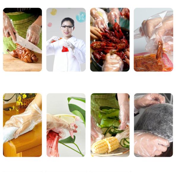 Food Grade Polyethylene Disposable Gloves Resists Tearing For Cleaning