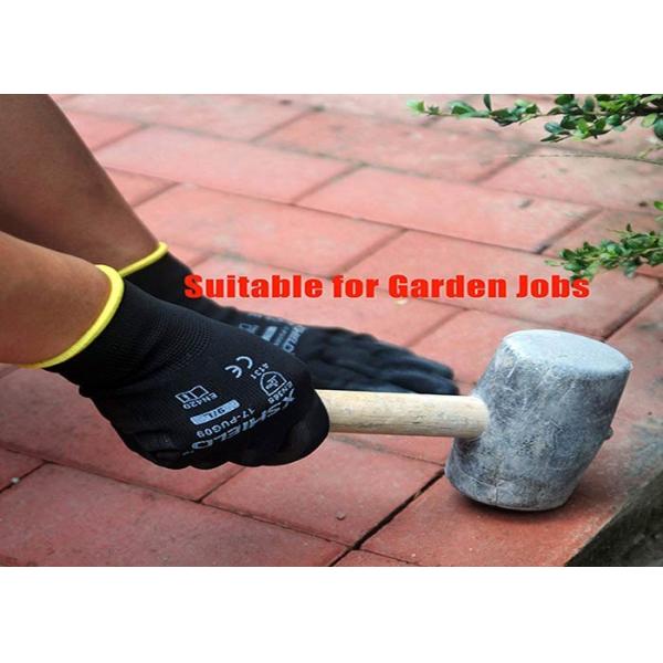 Industrial Black PU Coated Gloves Nylon Builders Grip Palm Coating Hand Gloves