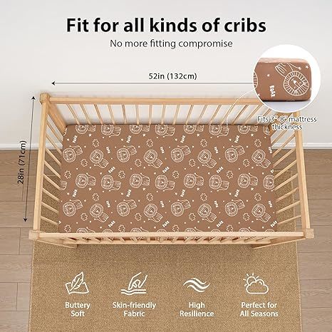 3 Pack Microfiber Baby Crib Sheets 52x28 or 38x26 Inches