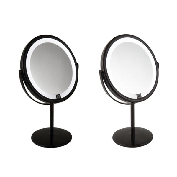 PU Leather Small Round Makeup Mirror Rotatable Round Cosmetic Mirror