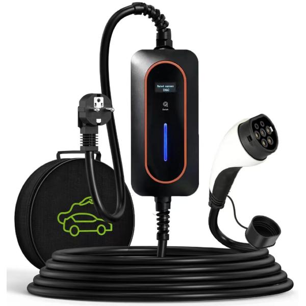 Portable EV Charger 16A 32A Mobile Electric Vehicle Car Charger Type 1 Type 2 EV Charging Cable Level 2 EV Charger