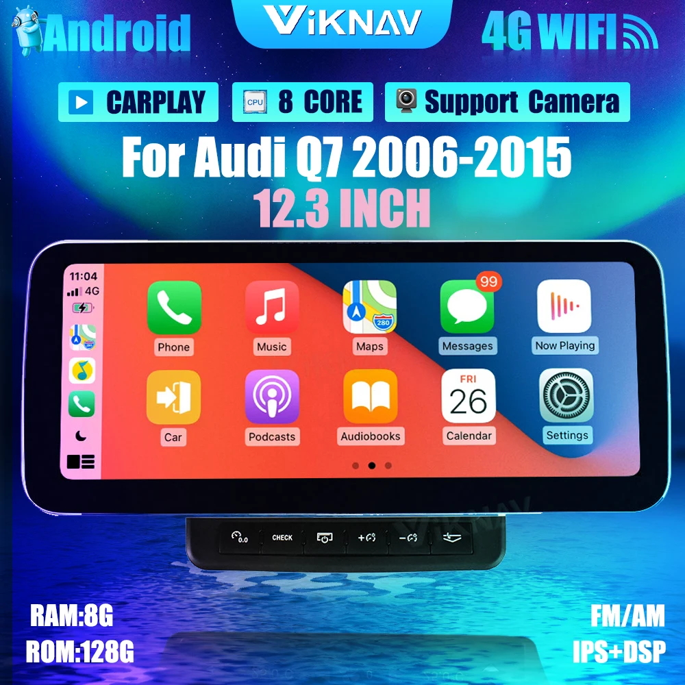 Multimedia Android Audi Q7 Aftermarket Radio 2006-2015 Auto Audio Stereo Receiver 2din