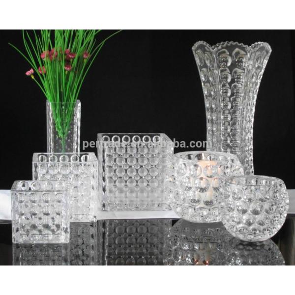 Bohemian Style Crystal Embossed Pattern Decorative Glass Vase
