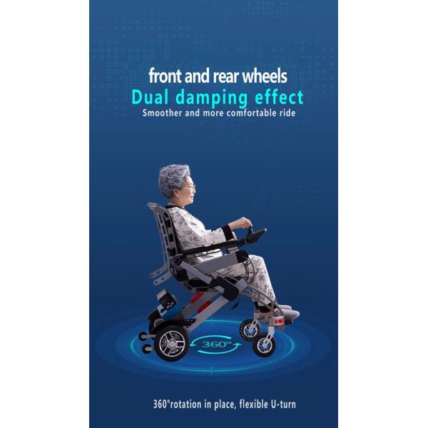 Electromagnetic Brake Portable Electric Wheel Chairs Aluminium Alloy For Mobility Assistance