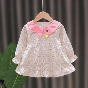 Little Girl Long Sleeve Cotton Floral Dresses Spring Children'S Clothing