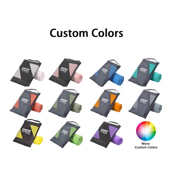 Solid Color Blue Quick Drying gym Microfiber Sports Towel Custom Print 40x80