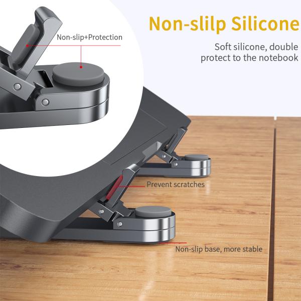 Adjustable Aluminum Laptop Stand Foldable Waterproof At Office Home Trip