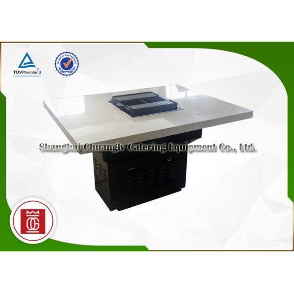 Multi-Purpose Commercial Charcoal Bbq Grills Hot Pot Table For Hotel / Canteen