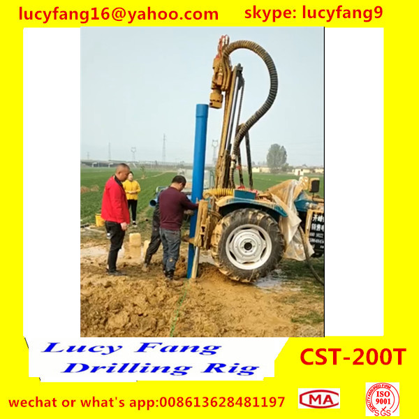 China 2019 New Arrival Tractor Mounted Mobile Water Well Drilling Rig For 200m Depth