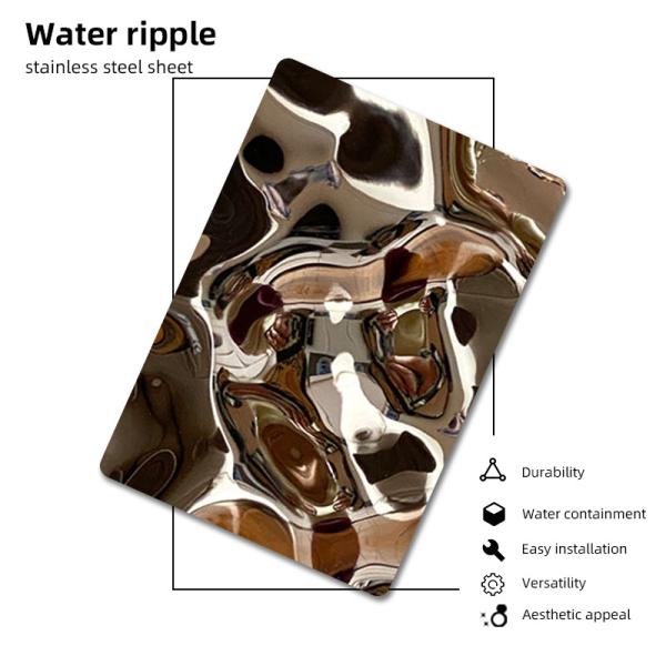 Large Water Ripple Stainless Steel Plate For Indoor Outdoor Wall Ceiling Decoration