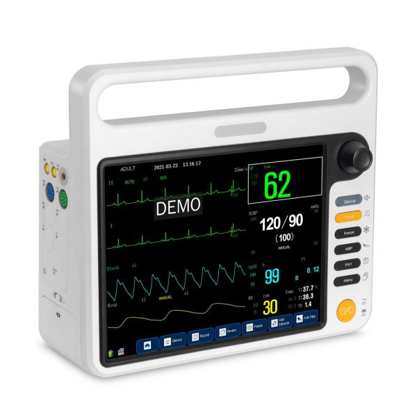 12.1 inch TFT LCD high-end cardiac patient monitors with with comprehensive measurements of ECG, SPO2,NIBP, Temp, Resp.