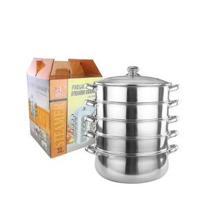 Restaurant Stackable Steamer Pot Five Layers Customized Logo