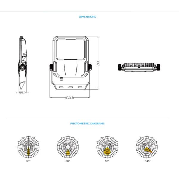 130LM/W-170LM/W Sports Ground Floodlights , IK09 Outdoor LED Floodlight Fixtures
