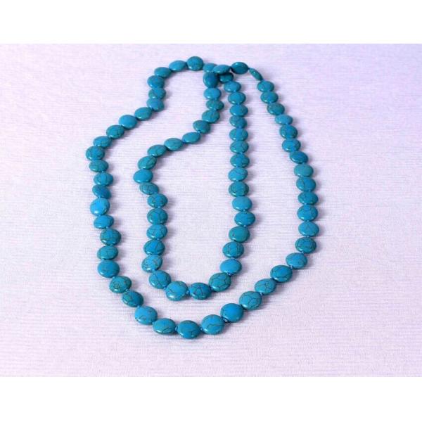Long lines of light blue turquoise necklace