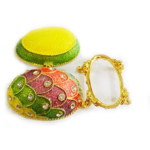 Crystal Easter Faberge Egg Jewelry Box Earrings Russian Trinkets Case Easter Gifts Collectible Figurines Creative Gifts