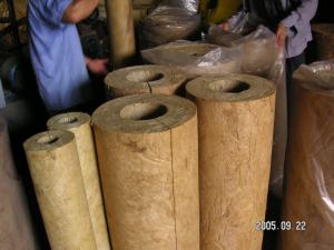 Cheap Light Weight Rockwool Pipe Insulation For Hot / Cold Pipe Lines wholesale