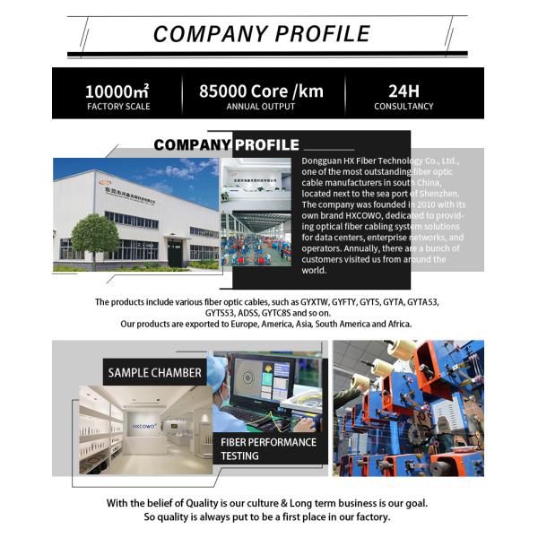 Number of Conductors ≥ 10 FTTH 2 Core Fiber Optic Drop Cable 1km GJYXCH with Custom Length