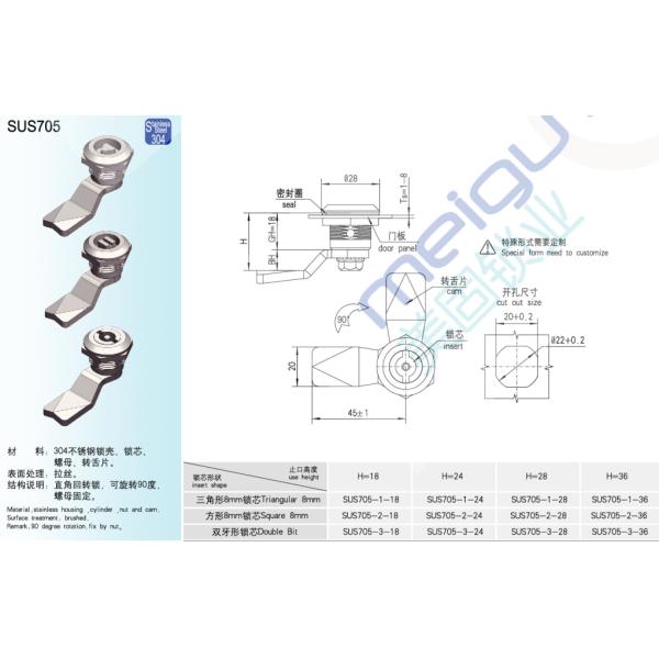 High Security Cabinet Door Cam Locks