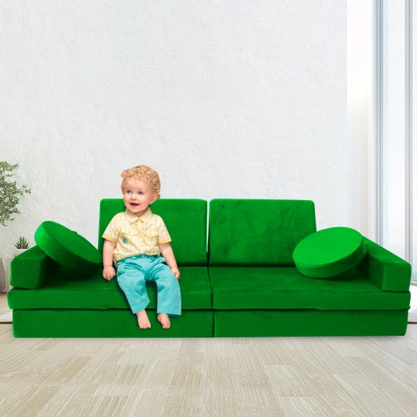 CertiPur-US Toddlers Babies Small Rectangle Play Sofa Set Couch For Playroom