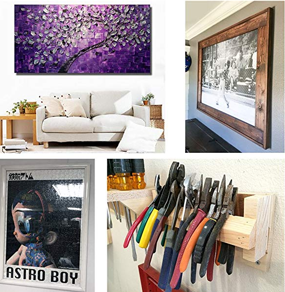 Versatile French Cleat Picture Hook Hanger Kit for Hanging Mirrors Pictures and Shelves