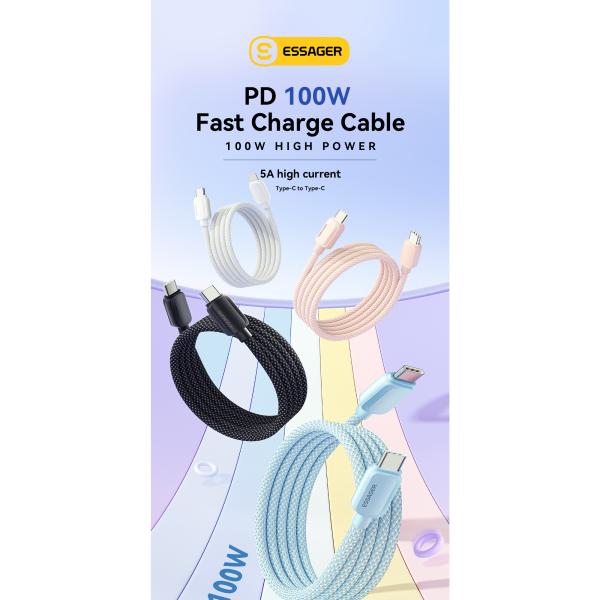 ESSAGER ES-X46 Series Type C To Type C Cable Fast Charging 100W