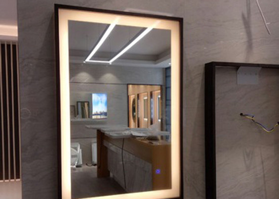Size Customized Oak Framed Wall Mirrors , Framed Bathroom Vanity Mirrors