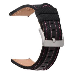 Cheap Nylon Oxford Waterproof Leather Watch Strap Bands 24mm Adjustable Two Piece wholesale