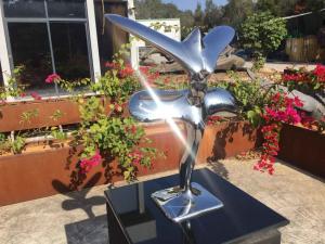 Cheap Abstract Metal Animal Sculptures Modern Art Stainless Steel Flying Eagle wholesale