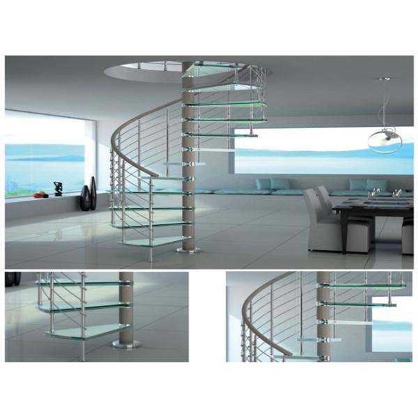 Modern Frameless Glass Spiral Staircase , Residential Decorative Spiral Staircase