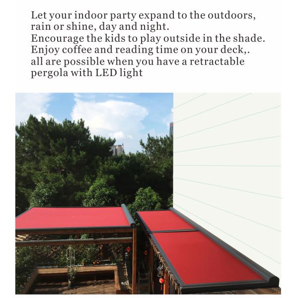 OEM ODM Spanish Fabric Electric Sunshade Awning For Hotels And Mansions