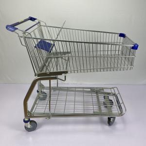 Cheap Galvanized Supermarket Trolleys Travellator Wheel Metal Shopping Trolley wholesale